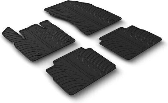 Lampa Set of Front and Rear Mats 4pcs Tray Type for Nissan X-Trail Black