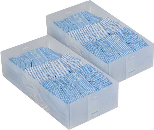 Ordinett Storage Box for Ties / Belts / Underwear in White Color 30.5x15.5x7.5cm 2pcs
