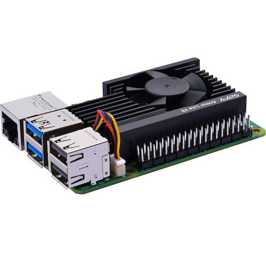 Geeekpi Активен охладител Алуминиев радиатор Raspberry Pi 5 4gb/8gb
