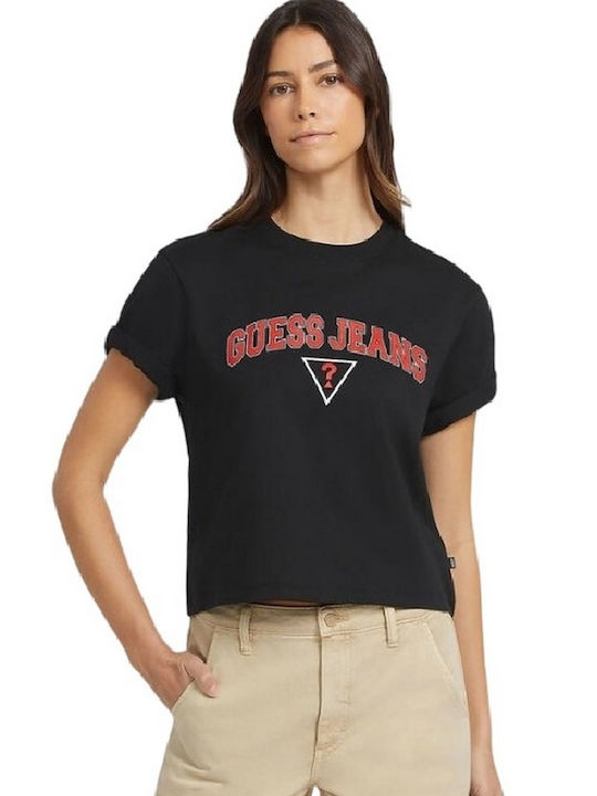 Guess Γυναικείο T-shirt Μαύρο