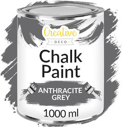 Creative Deco Anthracite Gray Chalk Paint 1000 Ml Matte Washable Ideal Furniture Renovation Decoration Decoupage Possible Distressed Gradient Effect Creative Deco Anthracite Gray Chalk Paint 1000 Ml Matte Washable Ideal Furniture Renovation Decoration Decoupage Possible Distressed Gradient Effect