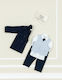Angel Wings Boys Baptism Suit with Vest Dennis Navy Blue