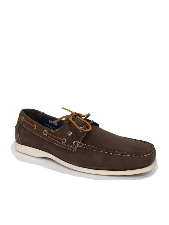 Δερμάτινα Ανδρικά Boat Shoes σε Καφέ Χρώμα