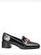 Δερμάτινα Γυναικεία Loafers Black & Purple Line