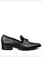 Leather Women's Loafers in Black Color