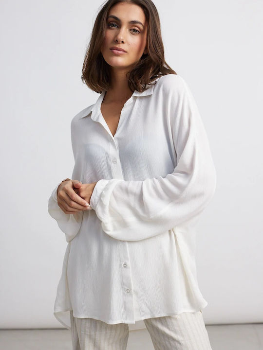Μακρυμάνικο Γυναικείο Πουκάμισο Off White