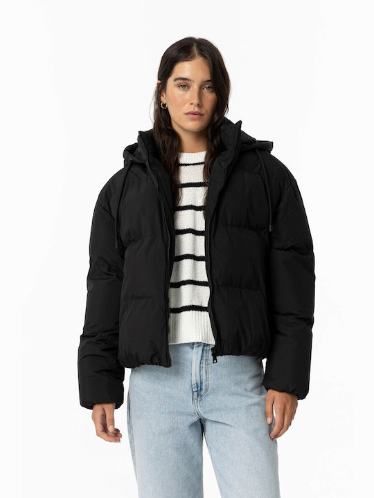 Tiffosi Women s Short Puffer Jacket for Winter Black 10056254 000 Skroutz .eu