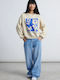 Sweatshirt Μακρύ Γυναικείο Φούτερ White