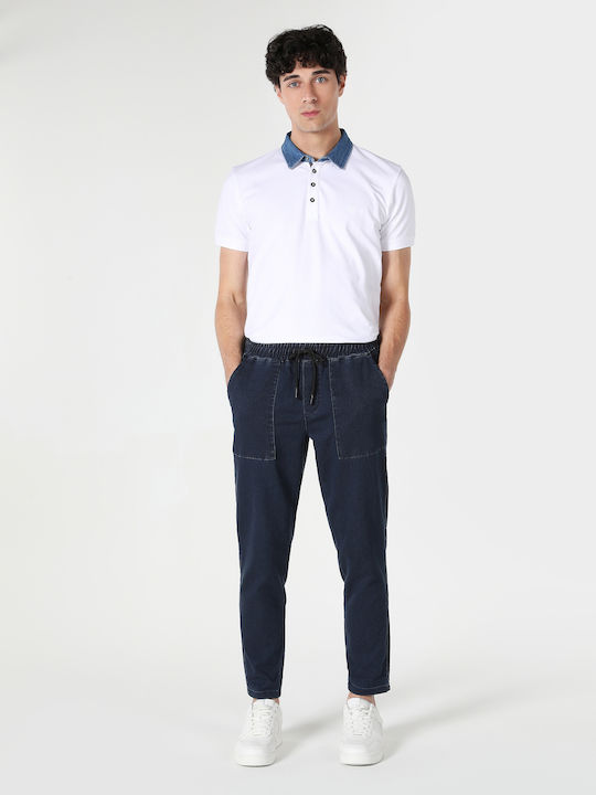 Hose Elastisch in Schlanker Passform Navy Blue