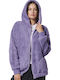 Women's Cardigan with Zipper Purple