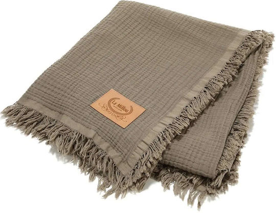 La Millou Κουβέρτα Κούνιας Καφέ Taupe 100x140εκ.