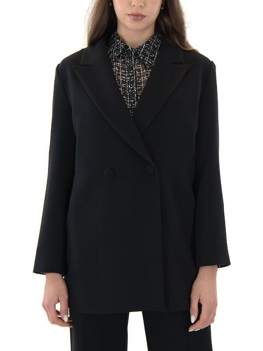 MY T Γυναικείο Σταυρωτό Σακάκι Μαύρο (Black)