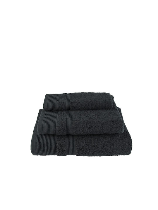 Sidirela Πετσέτα Χεριών 30x50εκ. Black Βάρους 600gr/m²