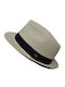Pălărie pentru bărbați din paie Fedora Alb M5588
