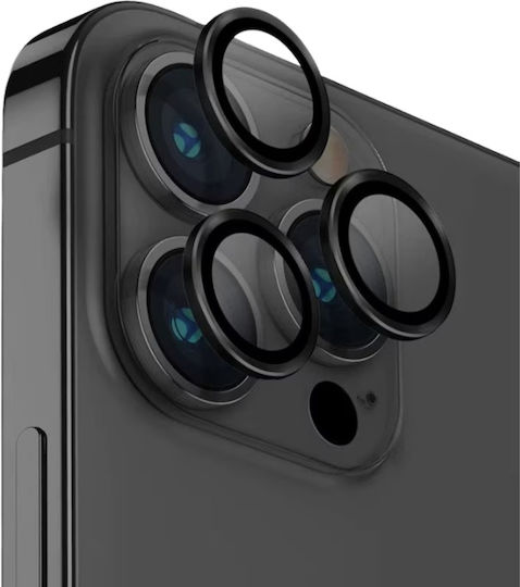 Devia Folie Glas Kamera Peak Serie iPhone 16 Pro 16 Pro Max Pack 3 Schwarz