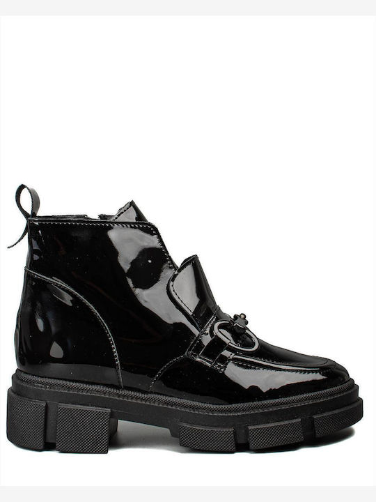 Wall Street Leather Women's Ankle Boots Black