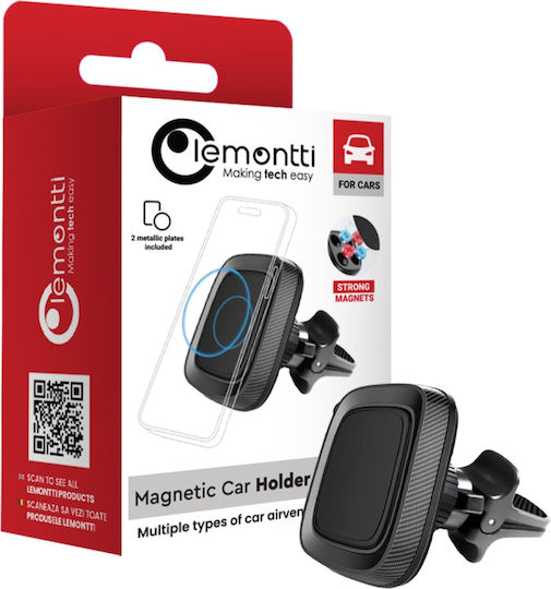 Suport Auto Magnetic Lemontti 360 Flex pentru Sistemul de Ventilație Negru