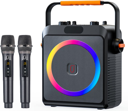 JYX Karaoke Speaker with Wireless Microphones and Lighting Effects JYX-T19-T Black