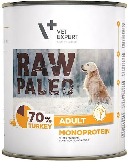 VetExpert Raw Paleo Υγρή Τροφή Σκύλων σε Κονσέρβα με Γαλοπούλα χωρίς Σιτηρά & Γλουτένη 800gr
