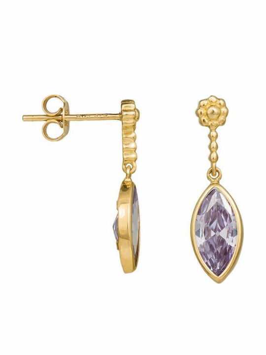 Ohrringe aus Gold 14K mit Steinen