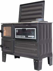 Erendemir Metallic Wood Stove with Oven 6kW Black