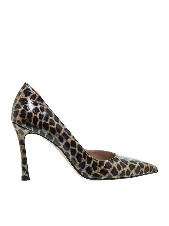 Mourtzi Γόβες από Λουστρίνι Animal Print Καφέ