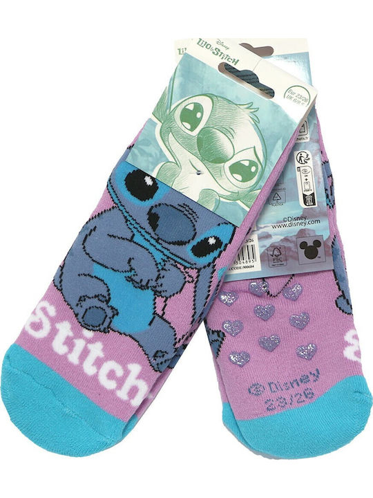 Disney Παιδικές Κάλτσες Αντιολισθητικές Lilo & Stitch Μωβ Disney Παιδικές Κάλτσες Αντιολισθητικές Lilo & Stitch Μωβ