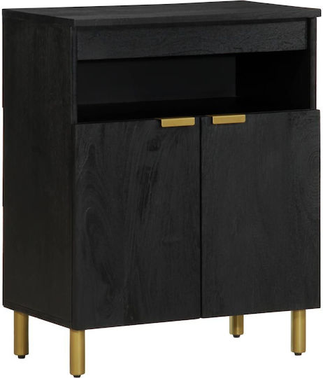 Sideboard made of Wood & Metal Black 60x33x75cm