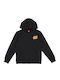 Fleece Παιδικό Φούτερ με Κουκούλα και Τσέπες Black