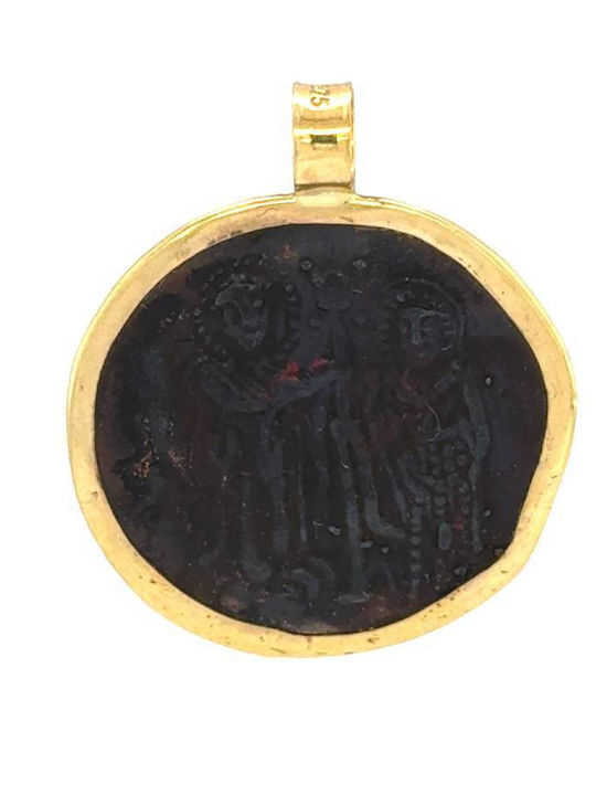 Drandakis Charm Talisman Constantin Placat Cu Aur Galben 9 Carate