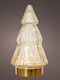 Christmas Decorative Illuminated Glass Tree 19.5cm Transparent Tabletop