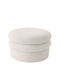 Hocker Für das Wohnzimmer Mit Stauraum Gepolstert mit Stoff Specioza White 60x60x35cm