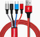 Amuvec Плетен USB към Lightning / Type-C / micro USB Кабел 3A Червен 1.2m 1000-42170143
