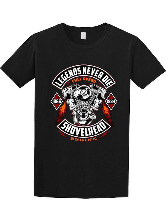 Gildan T-shirt Μαύρο Βαμβακερό Twin Pistons