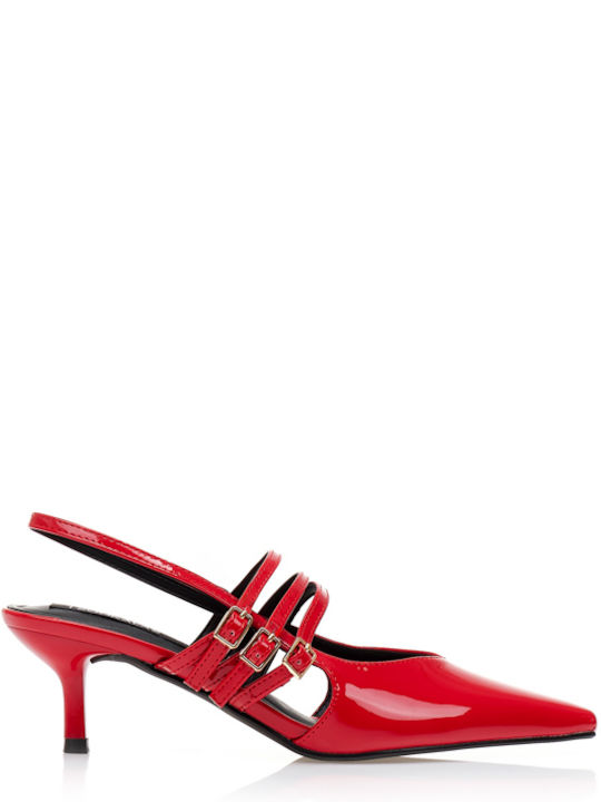 Pumps mit Riemchen & mittelhoher Absatz Rot