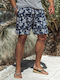 Men's Swimwear Shorts Blue/White Patterm
