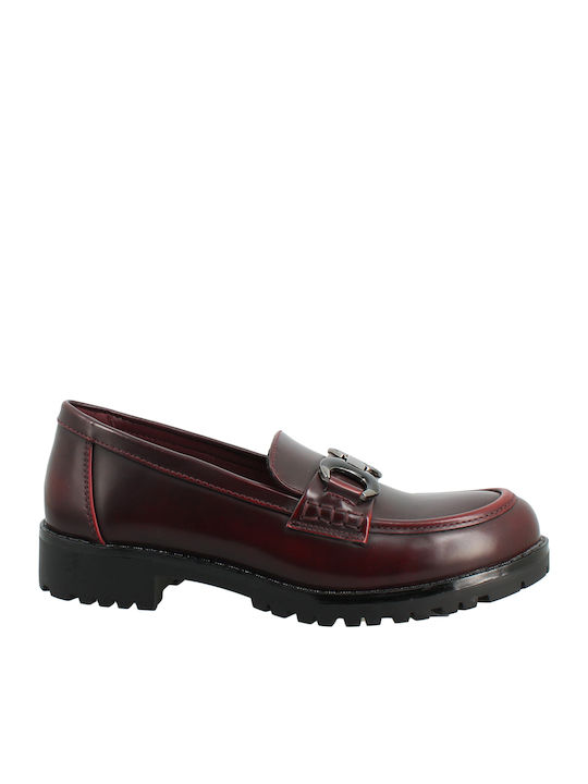 Women's Loafers in Burgundy Color