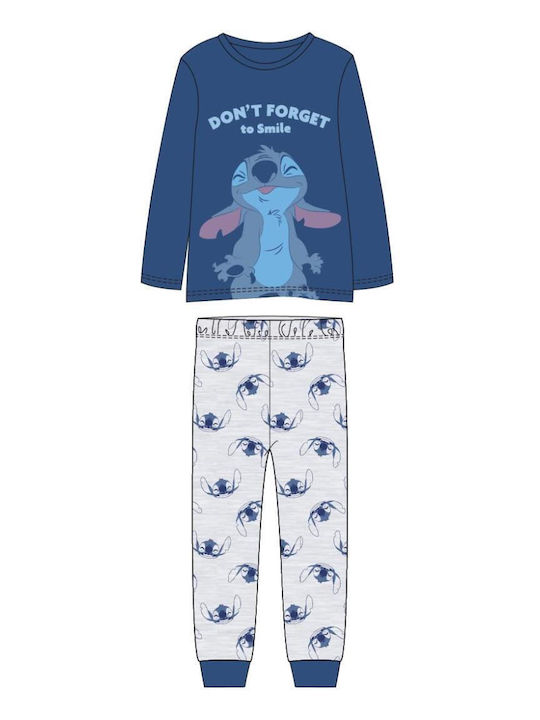 Cerda Kids Pyjamas Winter Grey-blue Stitch