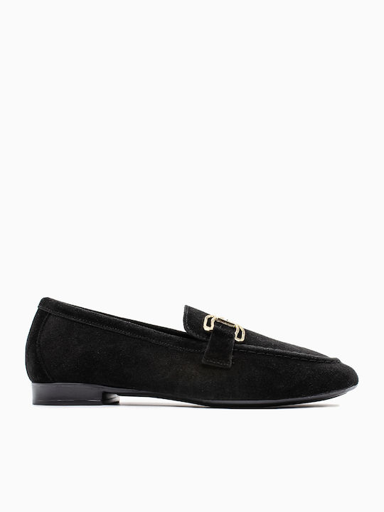 Δερμάτινα Γυναικεία Loafers σε Μαύρο Χρώμα