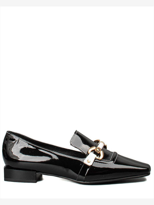 Δερμάτινα Γυναικεία Loafers σε Μαύρο Χρώμα