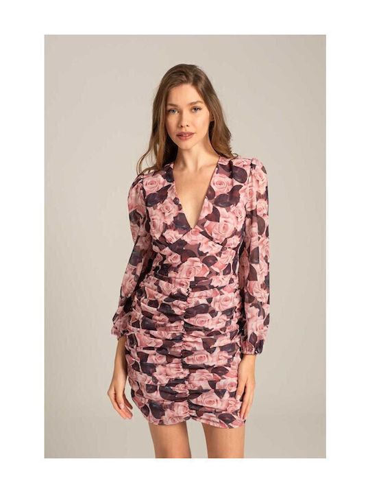 Mini Kleid Drapiert Rosa