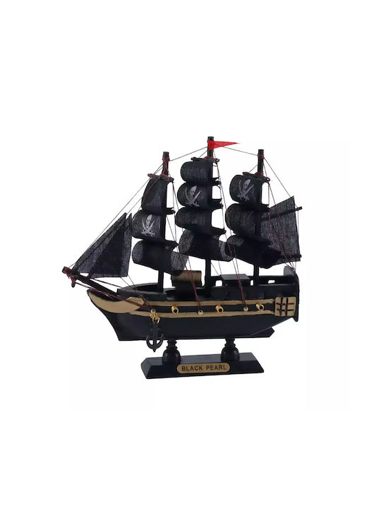 Wooden Pirate Ship Decorative Black Pearl 16cm