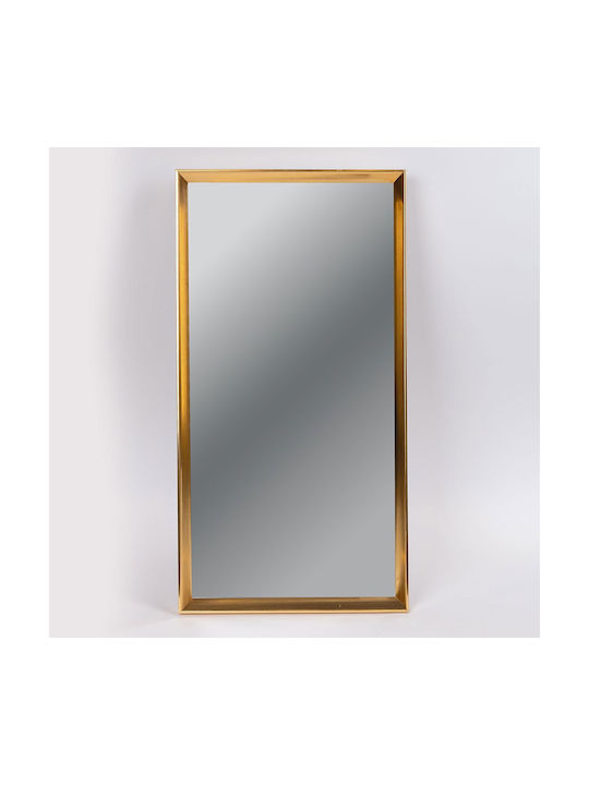 Oglindă de Perete cu Auriu Ramă din Plastic 60x30cm 1buc