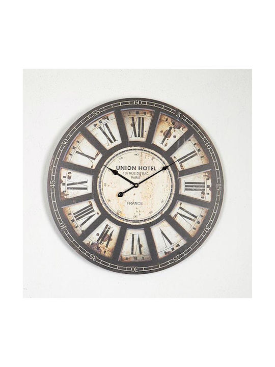 Wall Clock Wooden Ecru 58.2x4.3cm