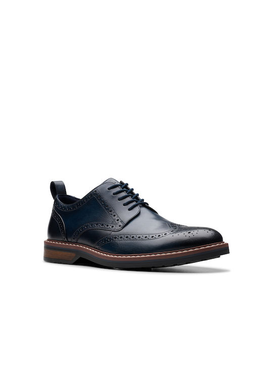 Clarks Men's Leather Oxfords Blue