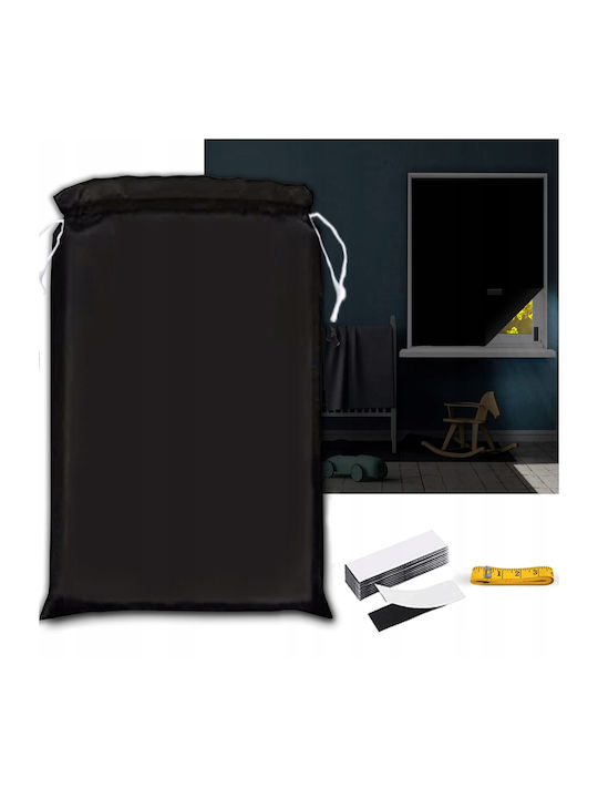 Blackout Roller Blind Window Film Velcro 100x150cm + Darkening Bag