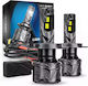 NovSight Lamps Car H4 LED 6500K Cold White 9-32V 120W 2pcs