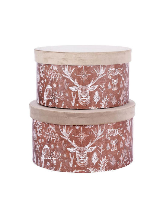 MSA Set Christmas Containers Fabric Brown 2pcs