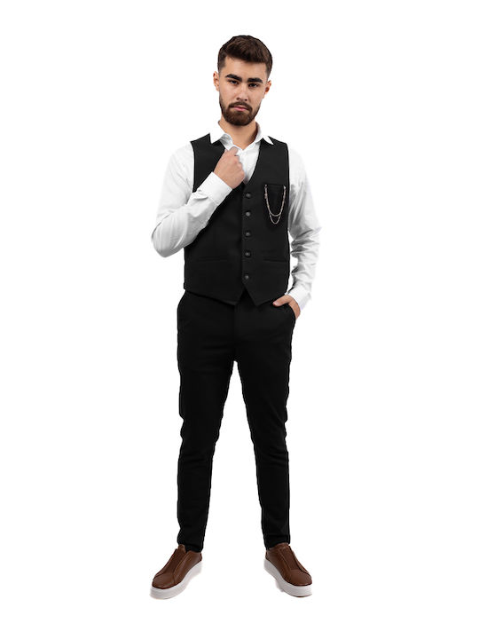 Senior Men's Vest Slim Fit Black