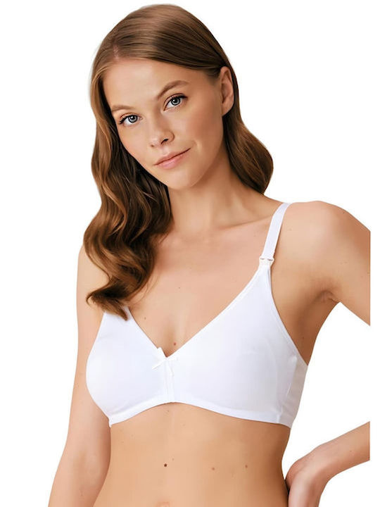 Anil Ev & Ic Giyim Cotton Maternity & Nursing Bra with Clips White